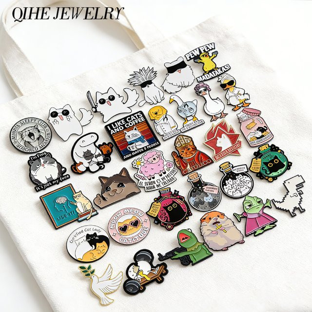QIHE JEWELRY Brosche Emaille, Bunt, Katzen-Kollektion - Bild 1
