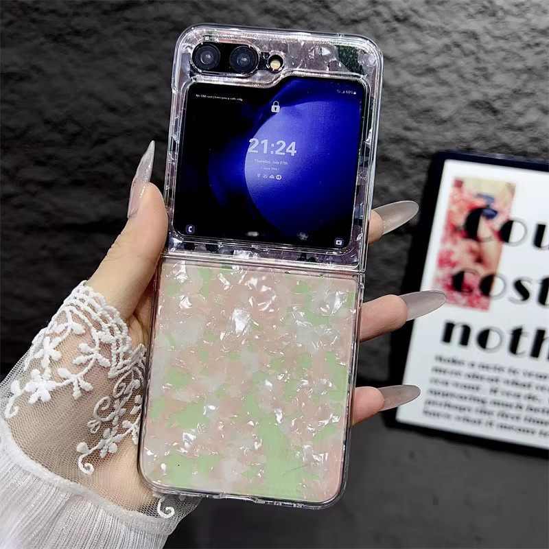 Luxuriöse Samsung Galaxy Z Flip und Z Fold Schutzhülle mit Glitzer-Schalenmuster in Multicolour - Bild 2
