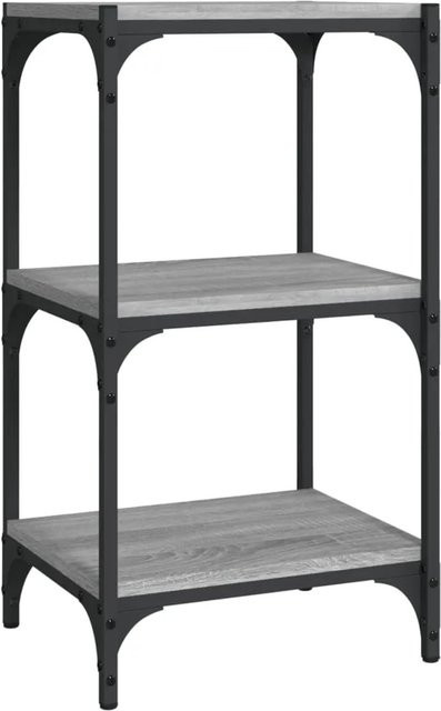 vidaXL Bücherregal in Grau Sonoma aus Holzwerkstoff und Stahl im Industrie-Stil, B/T/H: 40 x 33 x 70,5 cm - Bild 1