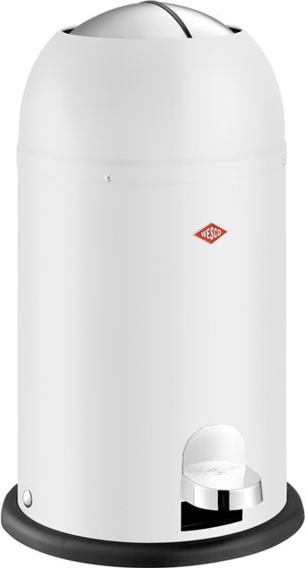 Wesco Kickmaster Junior Abfalleimer mit Pedal aus Edelstahl in Weiß, B/T/H: 30,8 x 12,0 x 53,0 cm - Bild 1