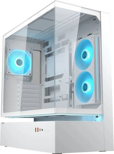 Cougar CFV235 Midi-Tower PC-Gehäuse in Weiß mit vorinstalliertem Lüfter, integrierter Beleuchtung, Seitenfenster und Staubfilter - Bild 1