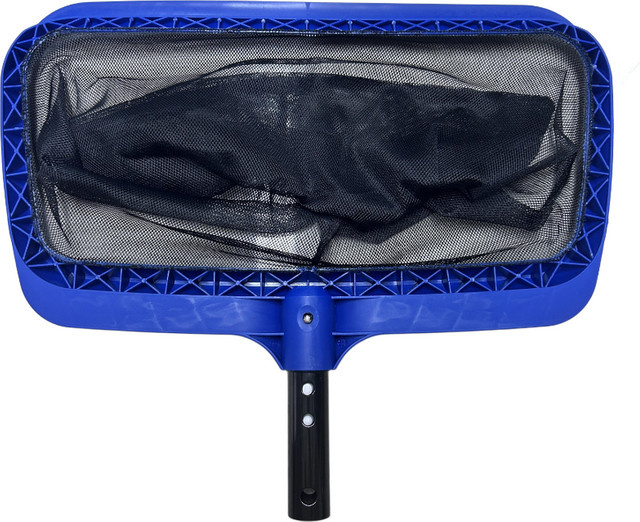 Deep Pocket Pool Spa Leaf Skimmer Rake Net mit abnehmbarem Griff in Blau - Bild 1