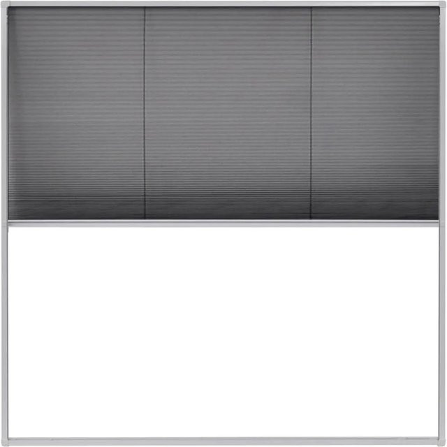 vidaXL Insektenschutz-Plissee für Fenster aus Aluminium in Weiß oder Schwarz, B/H: 120 x 120 cm - Bild 1