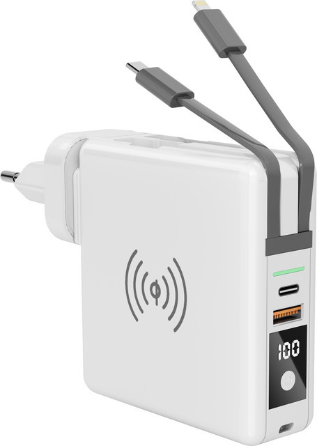 Felixx Super Charger 2 Powerbank und Netzteil mit 10.000 mAh und USB-C in Weiß - Bild 1