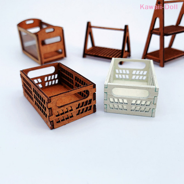 DIAPER&CORED Mini-Aufbewahrungskörbe Brotkorb, Puppenhaus Zubehör, Holz - Bild 1