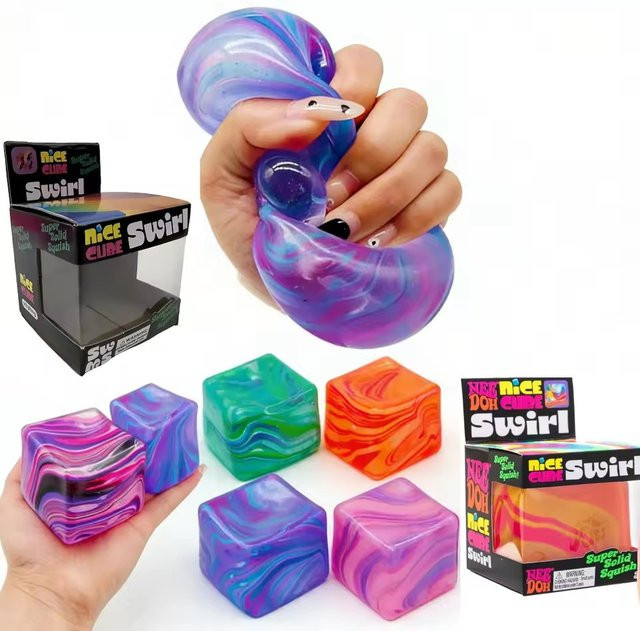 Needoh Stressabbau-Spielzeugwürfel, gefüllt mit Gel, multicolor - Bild 1
