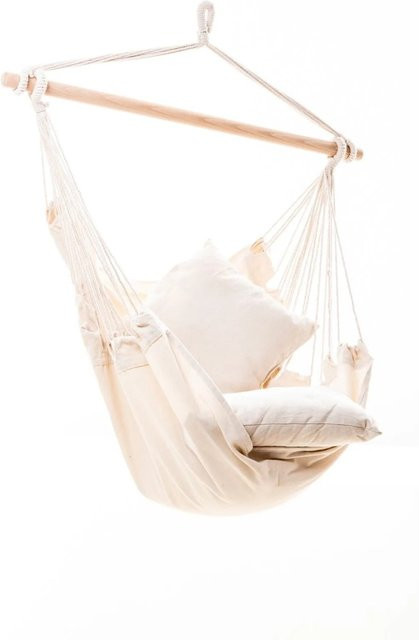 Jet-Line Hängesitz Relax IV in Beige mit Holzaufhängung und zwei Kissen - Bild 1