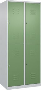 C+P Doppelstock-Spind Classic PLUS mit 2 Abteilen, Resedagrün, H x B x T: 185 x 80 x 50 cm, mit Garderobenstange und 4 Zylinderschlössern - Bild 1