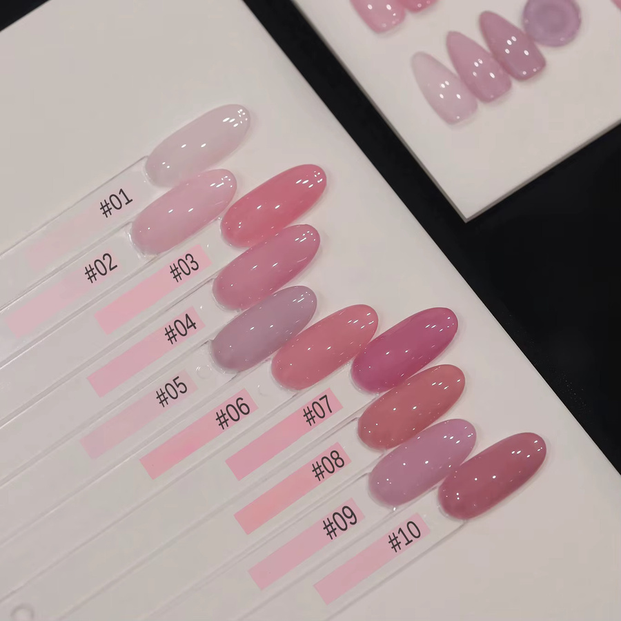 MISS MIANEL Rosa Nude Ice Clear Jelly Gel Nagellack, 10 ml, Glänzend - Bild 2