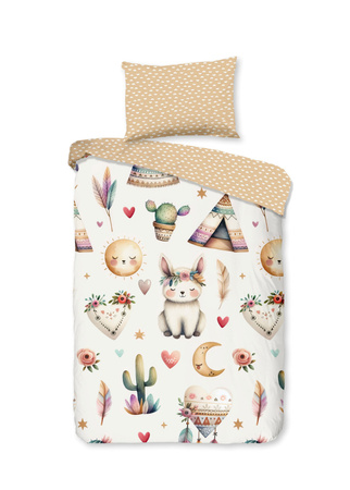 Good Morning Kinder Baby Bettwäsche Luz Indie Vintage aus Baumwolle, Sand, B/H: 100 x 135 cm mit Kissenbezug 40 x 60 cm