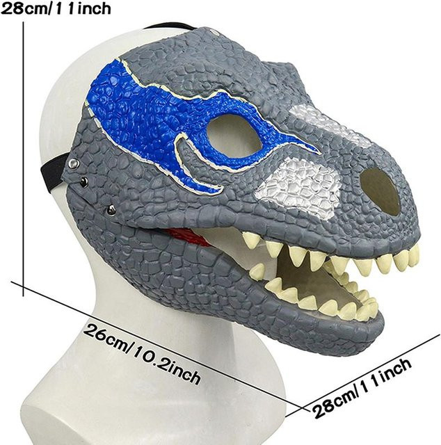 EmilyWoo Dinosaurier-Maske, Movable mouth, Grau - Bild 1
