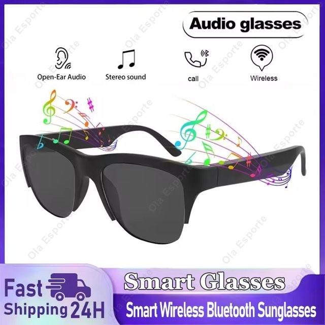 Ola Esporte Intelligente Bluetooth V5.3 Sonnenbrille mit HIFI-Kopfhörerfunktion für Anrufe und Sport, Schwarz - Bild 1