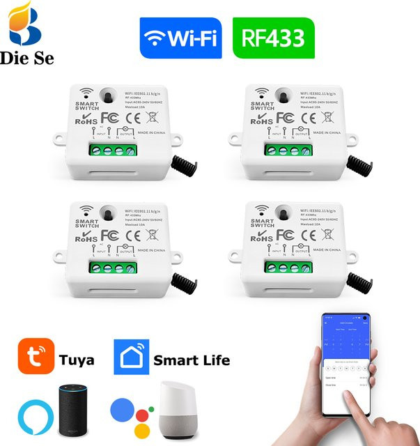 Tuya WiFi Smart Lichtschalter in Weiß mit Unterstützung für Alexa und Google Assistant via Smart Life App - Bild 1
