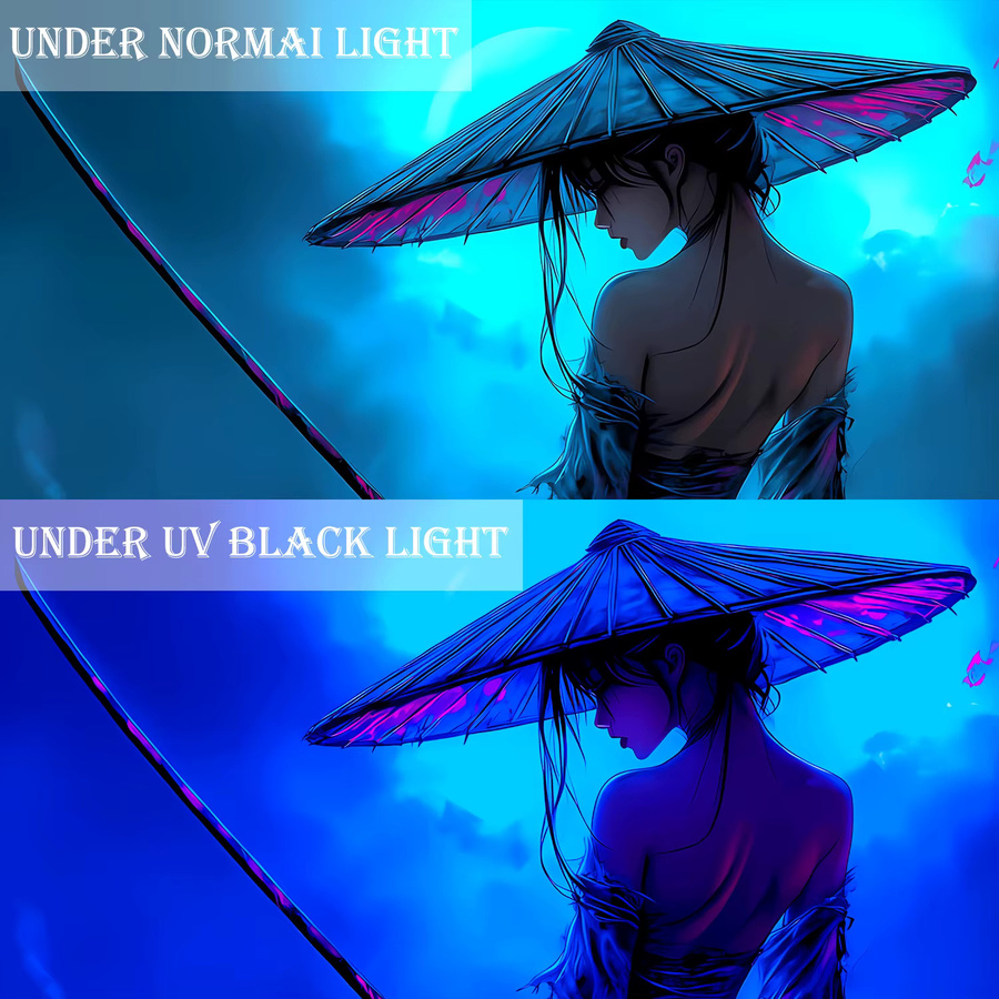 VIKAMA Cyberpunk Cartoon Anime Fluoreszierender Wandteppich, Mehrfarbig, B/H: 60 x 60 cm - Bild 2