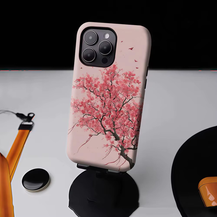 Potdemiel Magnetische Handyhülle mit Kirschblüten-Wunschbaum für iPhone 17 16 15 14 13 Pro Max Plus – Robuste Einzel- und Doppelschicht-Schutzhülle - Bild 4