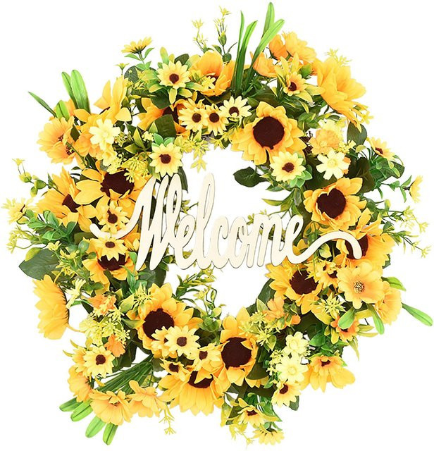 Tooarts Sonnenblumen Girlande in Gelb als nordisches Hängeornament für sommerliche Dekoration - Bild 1