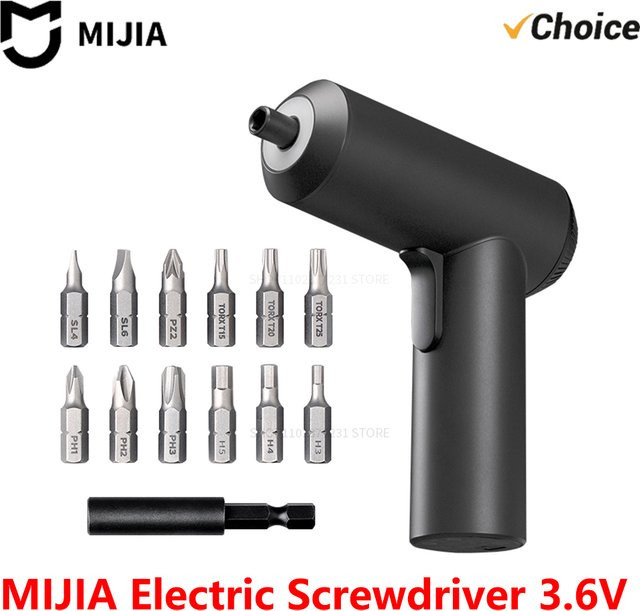 Xiaomi Mijia Elektroschrauber 3,6V mit 2000mAh Akku und 5N.M Drehmoment in Schwarz inklusive 12 S2-Schraubendrehern - Bild 1