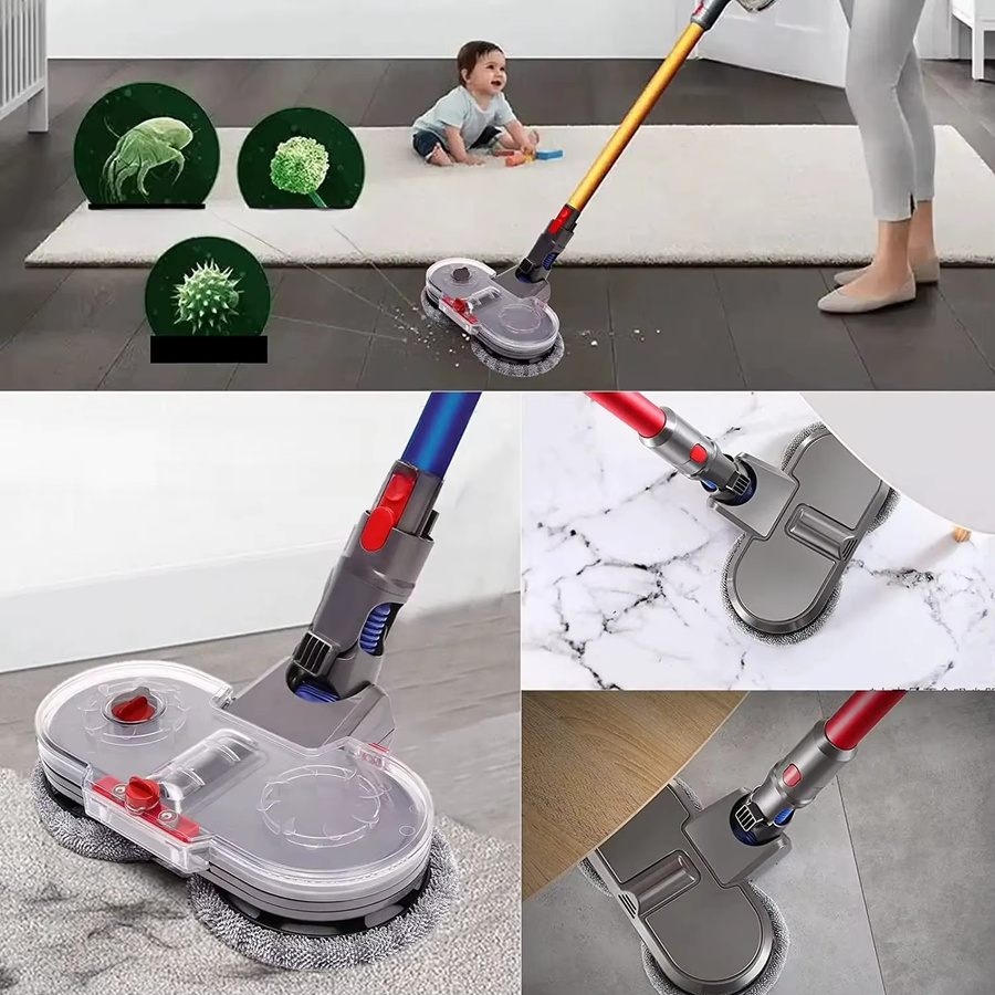 Dyson Vakuum-Wischmopp-Zubehör Set in Grau mit Wassertank und 6 Stoffpads für V7 V8 V10 V11 - Bild 3