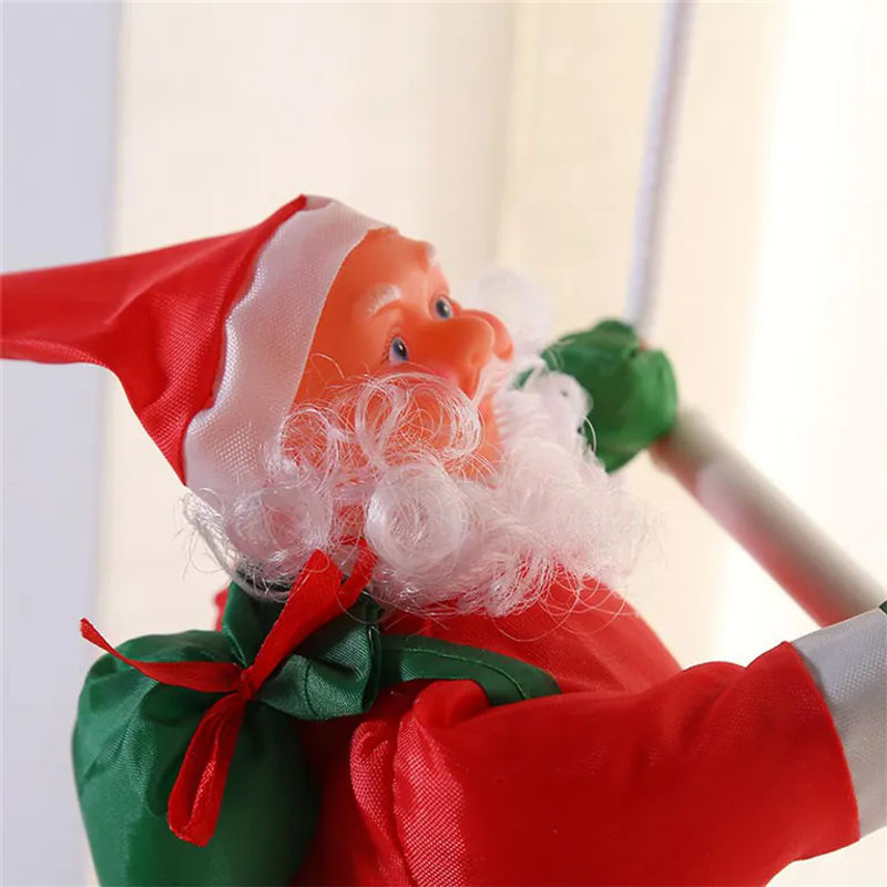 CosyHome Weihnachtsanhänger Weihnachtsmann klettert Treppe als Hängeornament in Rot für Innen und Außen - Bild 4