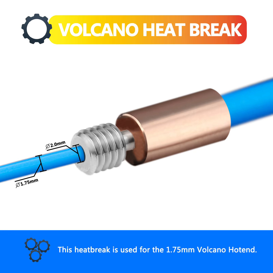 V6 Bimetall Heatbreak Kupfer-Titan-Düse für Artillery Sidewinder X1 X2 und Genius Genius Pro 3D-Drucker, Multicolor - Bild 2