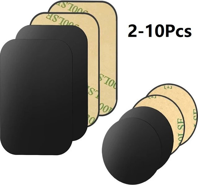 Kratzfeste Metallplatten aus Eisenblech in Schwarz für Magnet-Handyhalter, B/T: 40 x 40 mm oder 45 x 65 mm - Bild 1