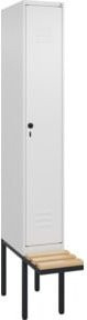 C+P Spind Classic PLUS Spind mit Sitzbank, 1 Abteil, Grau, B/T/H: 212,0 x 30,0 x 81,5 cm - Bild 1