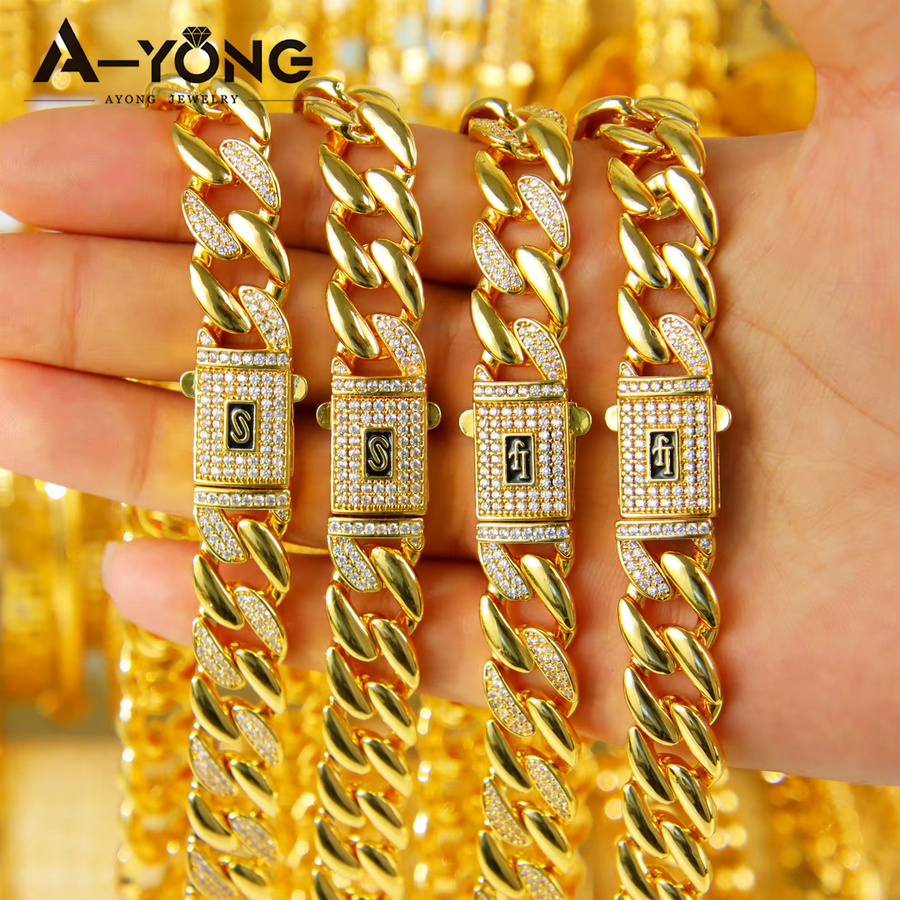 A-YONG AYONG JEWELRY Schmuckset, Halskette, Armband, Gold, Zirkonia, Unisex - Bild 3