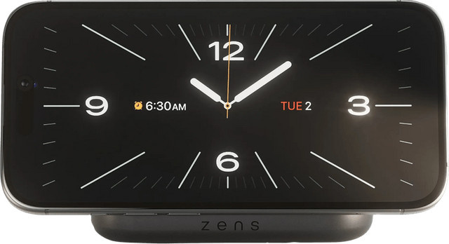ZENS Magnetic Nightstand Charger Qi2 Kabelloses Ladegerät mit Ständer 15 W Schwarz - Bild 1