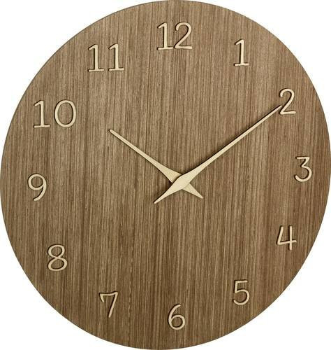 TFA Dostmann Quarz Wanduhr in Holzoptik, Braun, Durchmesser: 29,8 cm, Tiefe: 0,41 cm - Bild 1