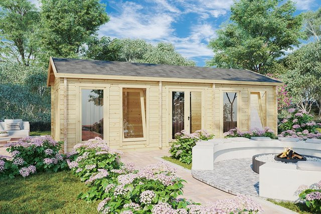 Gartenhaus Typ C als geräumiges Gartenzimmer mit 30 m² Grundfläche (8 x 4 m) - Bild 1