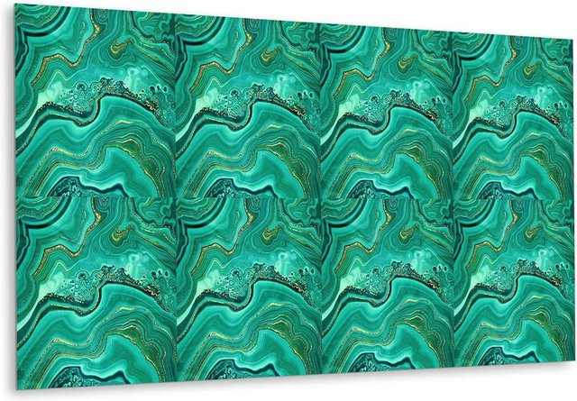 Tulup Wandpaneel Malachit Textur Dekorpaneel selbstklebend aus Kunststoff, Farbe: Multicolour, B: 100 cm, H: 50 cm - Bild 1