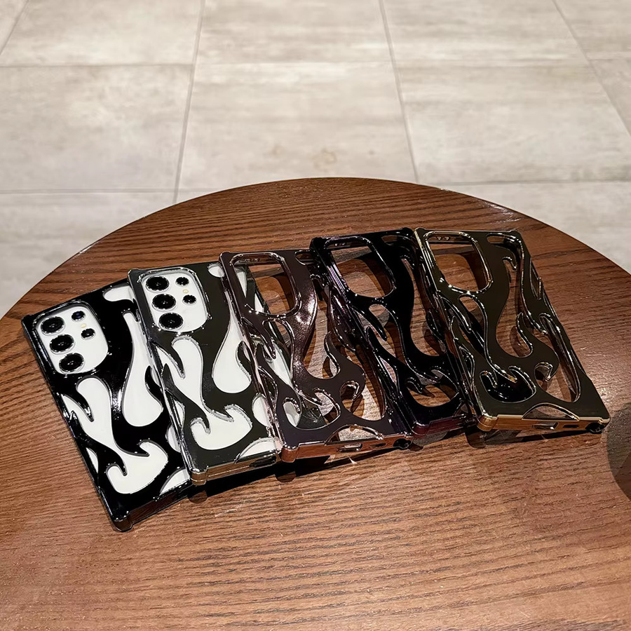 Caynes Stoßfeste Handyhülle mit Flammen-Muster in Schwarz für Samsung Galaxy S25 Ultra S24 Plus S25 S24 A56 5G A55 A54 A16 A15 A14 A06 S22 S23 A26 - Bild 3