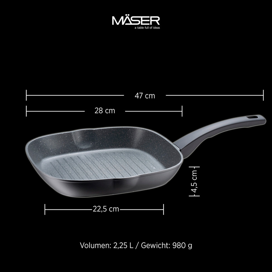 Mäser Grillpfanne Leonis aus Aluminium mit Keramikbeschichtung in Schwarz - Bild 2