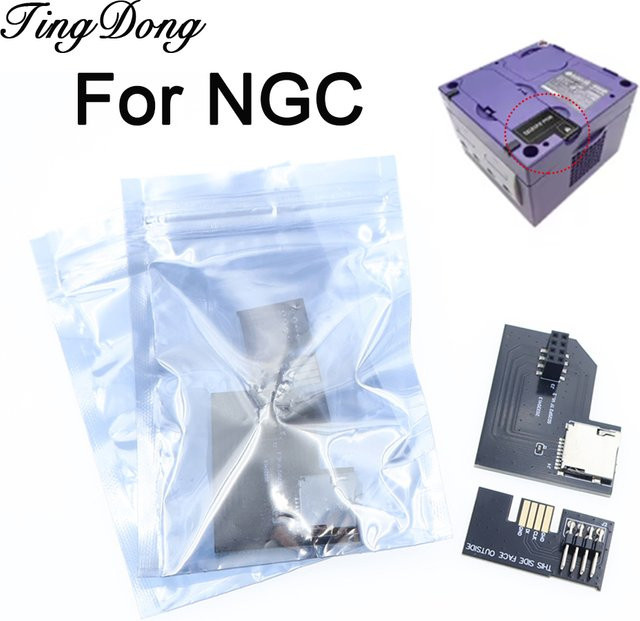 TingDong SD2SP2 2.0 Micro SD Kartenadapter TF Kartenleser für Nintendo GameCube Serial Port 2 SDLoad SDL Adapter in Schwarz - Bild 1