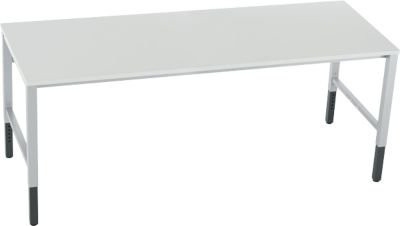 Schäfer Shop Pure Arbeitstisch AST31, manuell höhenverstellbar, weißaluminium/lichtgrau, B/T/H: 200 x 80 x 80-103 cm - Bild 1