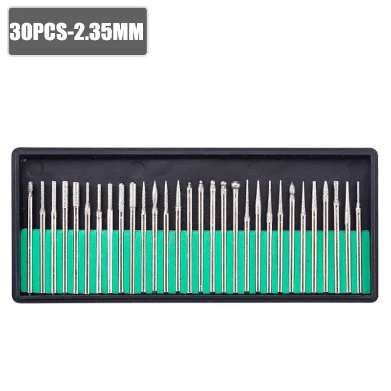 Dremel Elektroschleifer Zubehör Set mit Box, 30-teiliges Diamantbohrer-Set für Drehwerkzeuge, Schaft 2,35 mm und 3 mm - Bild 7