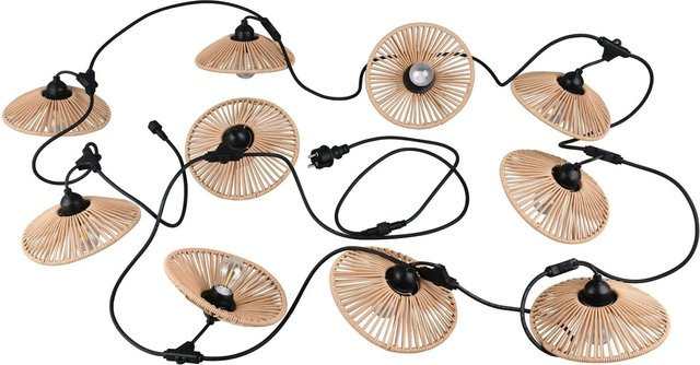 Reality LED-Lichterkette Chain in Schwarz Matt im Boho-Style für Außenbereich, Terrasse und Balkon, Länge: 650 cm - Bild 1