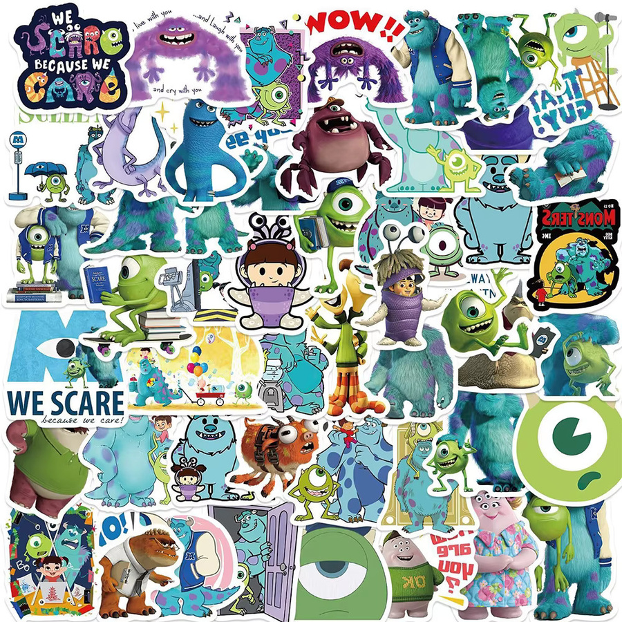 50 Stück Disney Monsters Inc. Aufkleber Set in Multicolor für Notizbücher, Telefone und Dekorationen - Bild 2