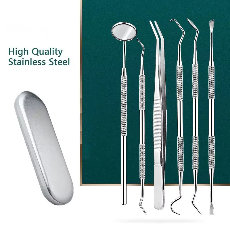 YJYIBEI Dental Werkzeug Set mit Eisenbox, Mund Spiegel Sonde Zahnstein Werkzeuge - Bild 2