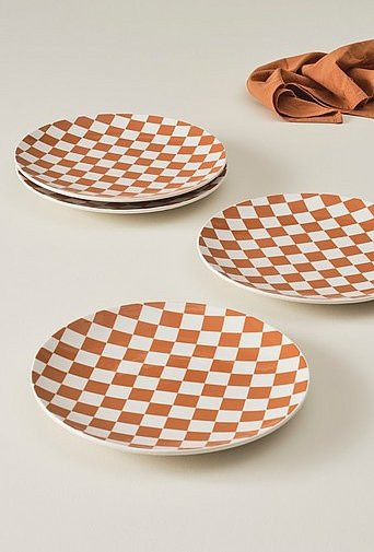 Jotex ELLA Teller 4er-Pack aus Porzellan in Orange, Durchmesser: 28,5 cm - Bild 1