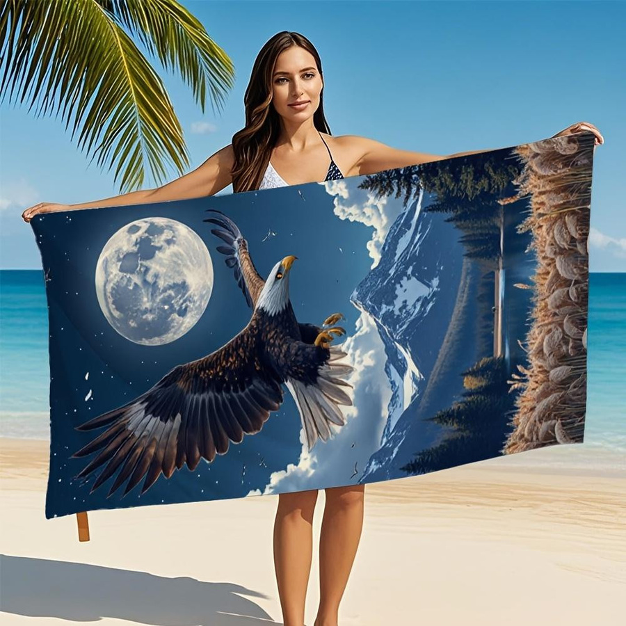 Eagle Premium Strandtuch in Weiß, sandabweisend und schnelltrocknend, B: 40 cm, H: 60 cm - Bild 5