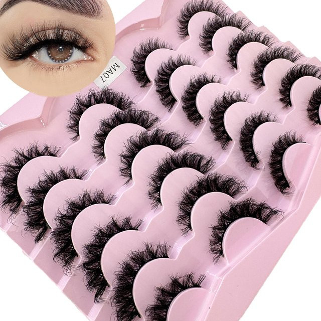 AMSDCN Wimpern-Set, 12 Paar, natürlich, Unisex - Bild 1