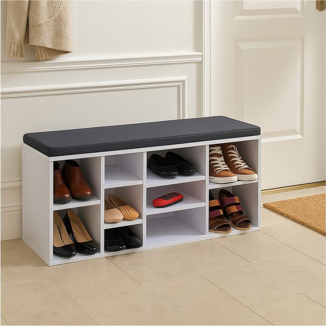 HTI-Living Garderobenbank mit 10 Fächern und Sitzkissen, B/T/H: 150 x 30 x 48 cm - Bild 1