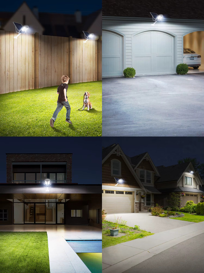 Intelamp Solar-LED-Außenlampe mit 109 LEDs und Bewegungssensor, wasserdichtes Gartenlicht in Weiß mit kühlem Weißlicht - Bild 2