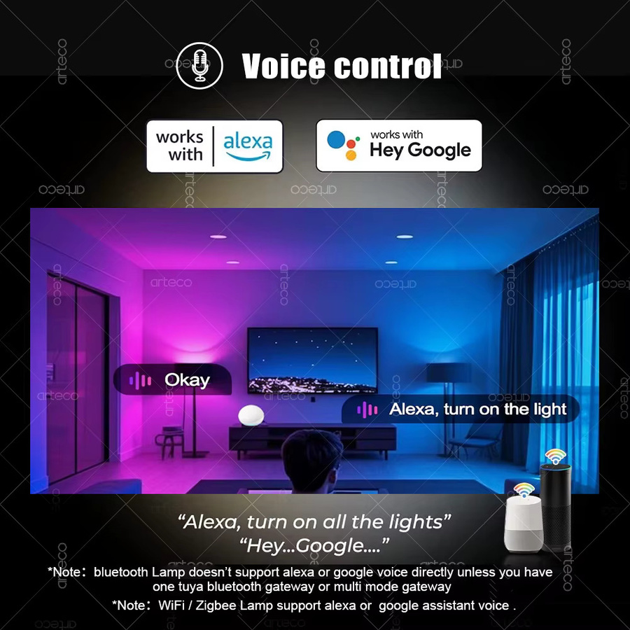 Tuya Intelligente LED-Glühbirne E27 mit WiFi, Zigbee und Bluetooth, dimmbare RGBCW Lampe kompatibel mit Alexa und Google Home - Bild 2