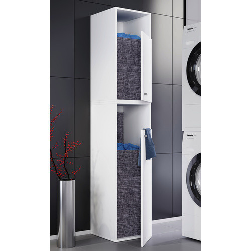 VCM Wäscheschrank Klidas in Weiss für das Badezimmer, B/T/H: 40 x 39 x 184 cm - Bild 2