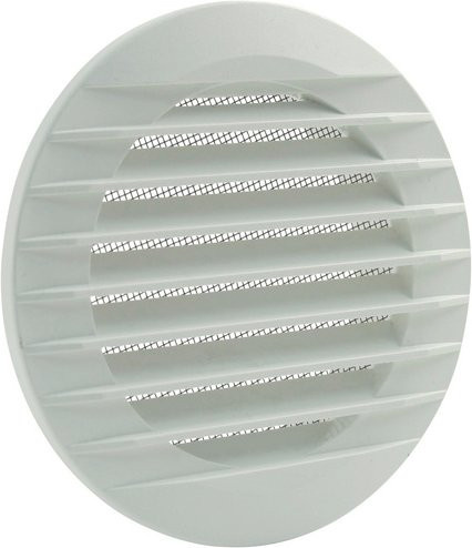 Marley Lüftungsgitter rund aus Hart-PVC in Weiß, Durchmesser: 19 cm, Tiefe: 3 cm - Bild 1