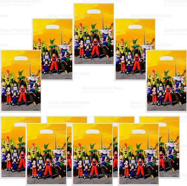 Bandai Dragon Ball Goku Party-Geschenktüten mit Griffen, bunte Papiertüten für Geburtstagsdekoration und Goodie-Bags - Bild 1
