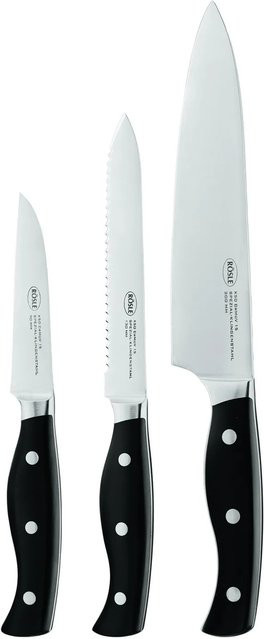 Rösle BBQ-Messer-Set 3-tlg. in Schwarz und Silber aus Spezialstahl und POM Kunststoff - Bild 1