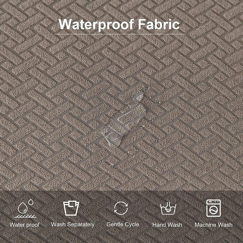 YZFZP Wasserdichter Esszimmerstuhl Sitzbezug aus Jacquard in Beige - Bild 3